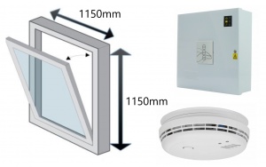 1m x 1m Bespoke Aluminium AOV Wall Window Package with Complete Kit